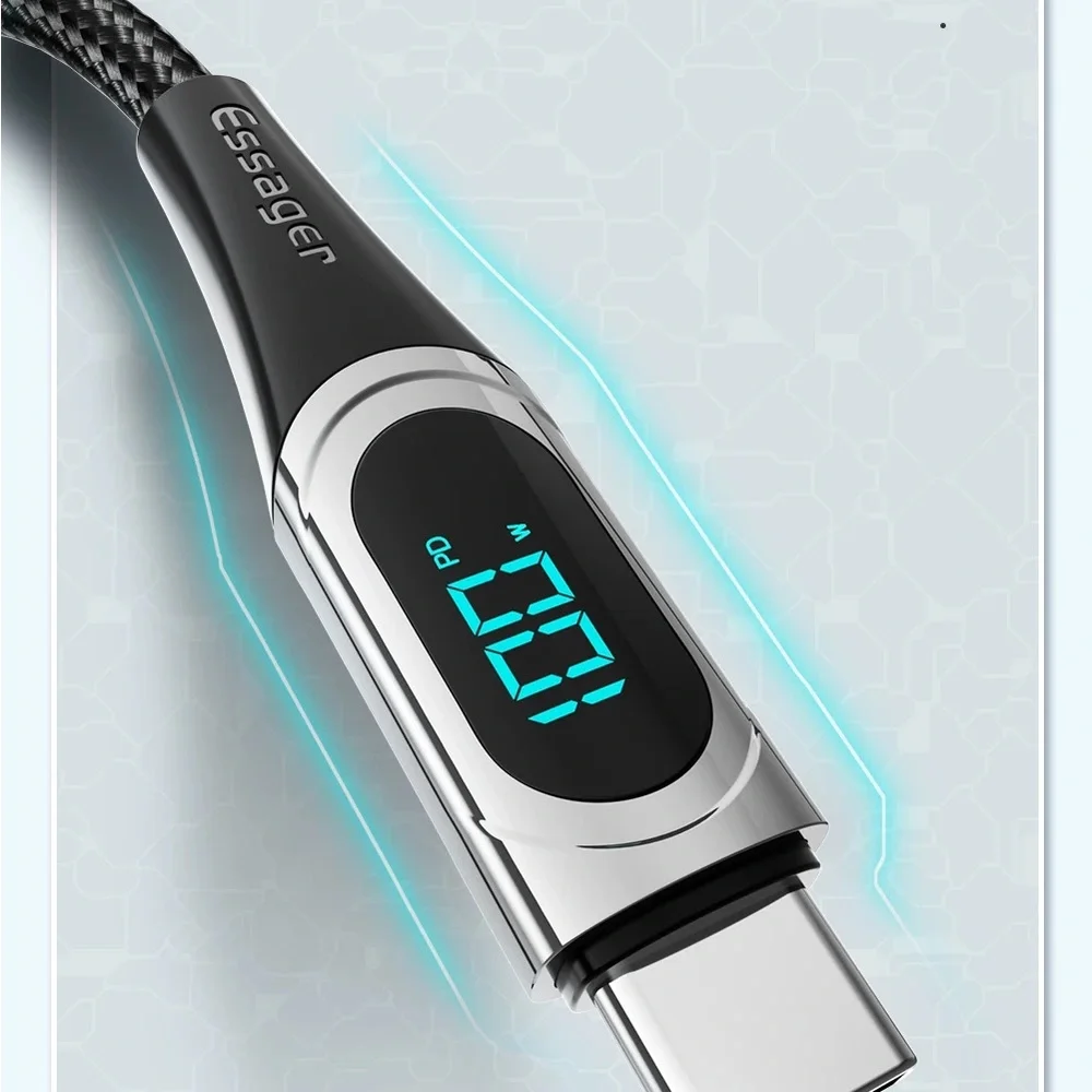 USB Type-C To USB C Cable 100W/5A PD Fast Charging Charger